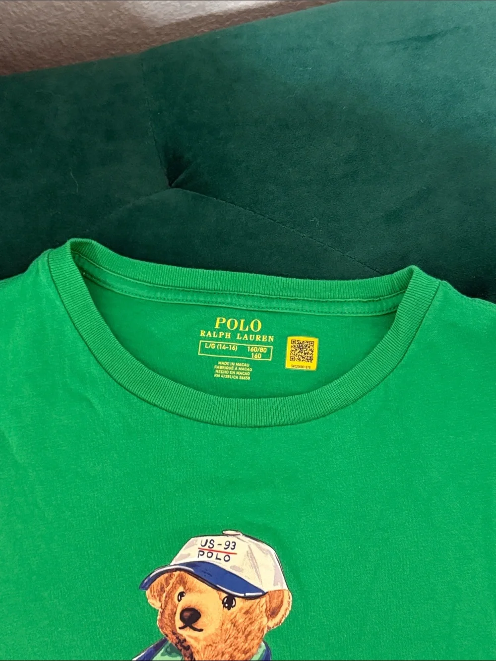 Ralph Lauren Green Polo Bear Graphic Tee